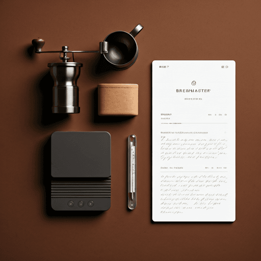 Flat lay of premium coffee brewing tools including a grinder and dripper for the knowledge base section
